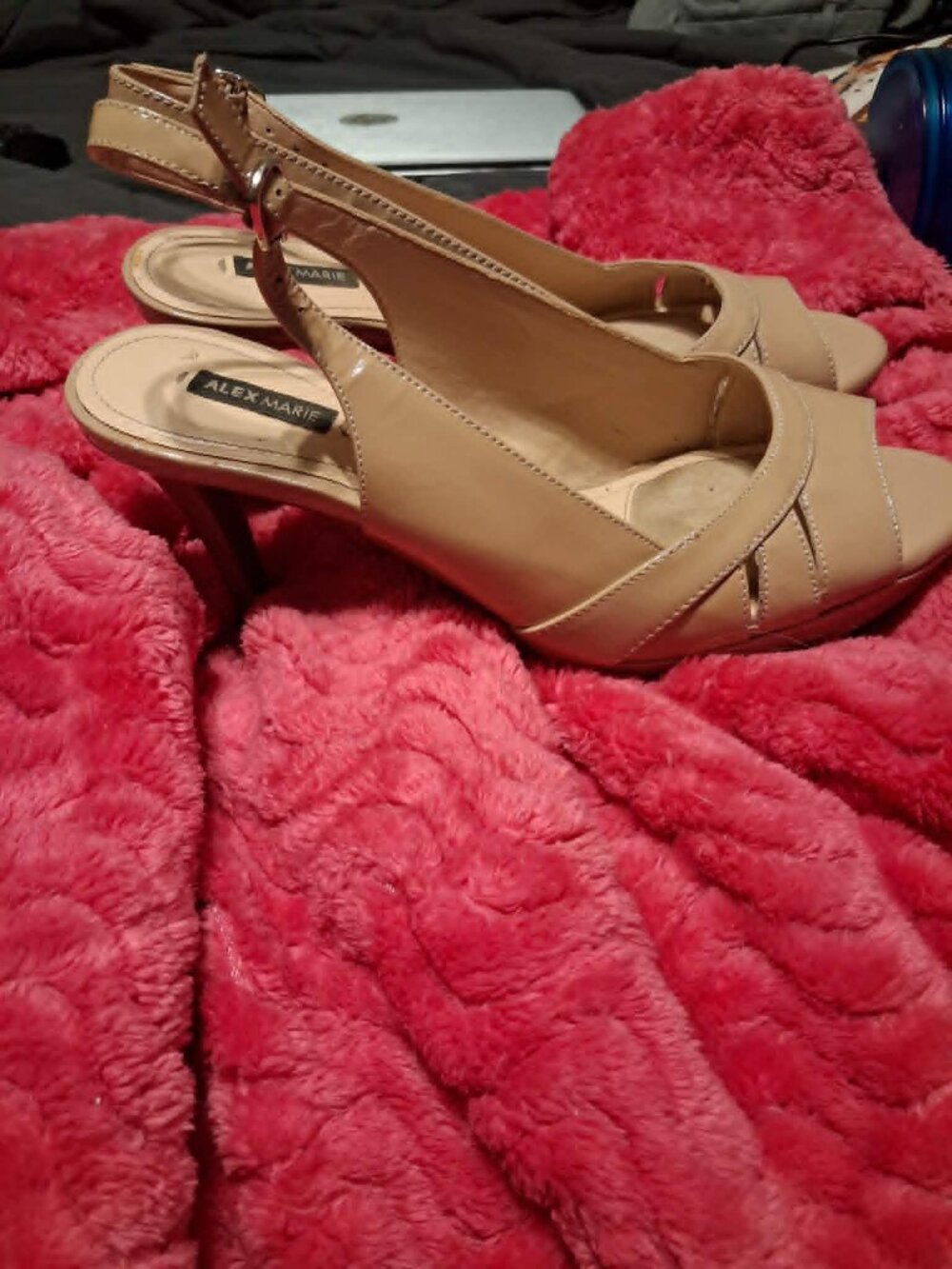 Alex Marie Heels Size 8 Tan Leather Open Toe